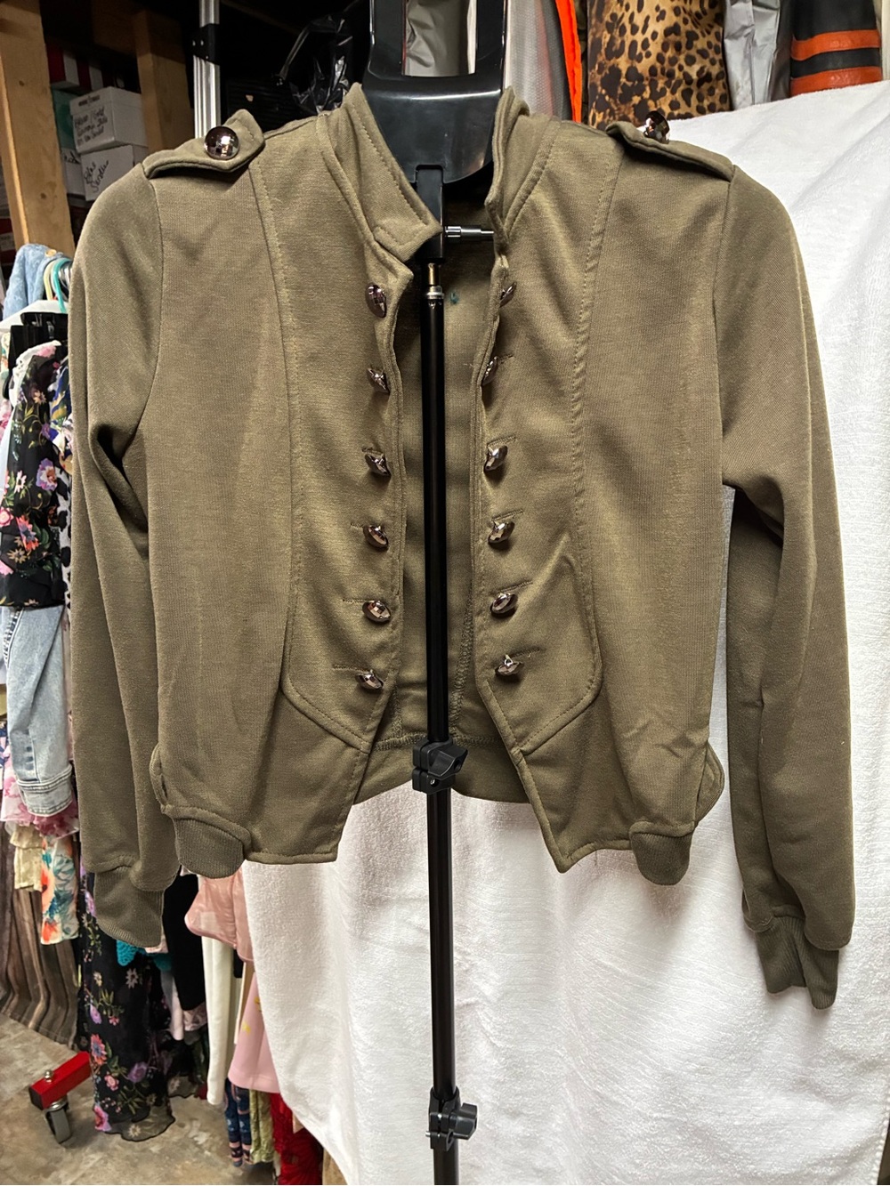 Olive Green Military-Style Women's Jacket
